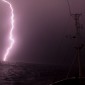 Lightning at sea
